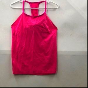 Lululemon Womens Pink Regular Fit Built In Bra Racerback Activewear Tank Top 8